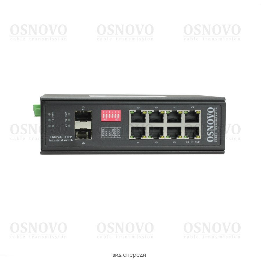 Фото Коммутатор Osnovo SW-80802/I(Port 90W, 300W) управляемый