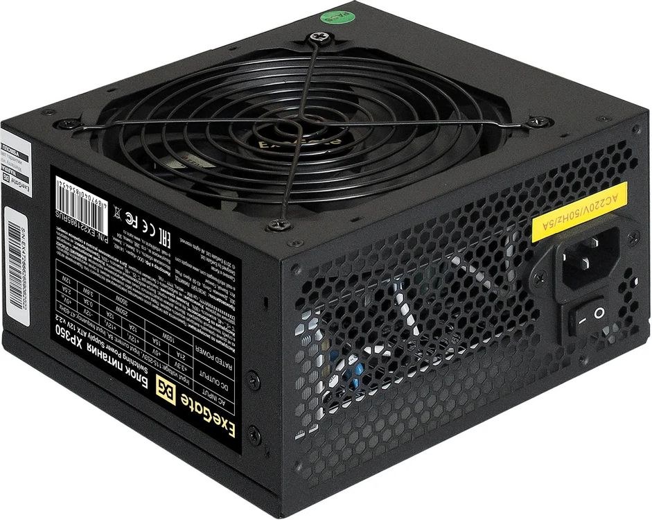 Фото Компьютерный корпус Miditower ExeGate EX287372RUS XP-332UC-XP350 (ATX, XP350 с вент. 12см, 2*USB 3.0+1*TypeC, аудио, черный)