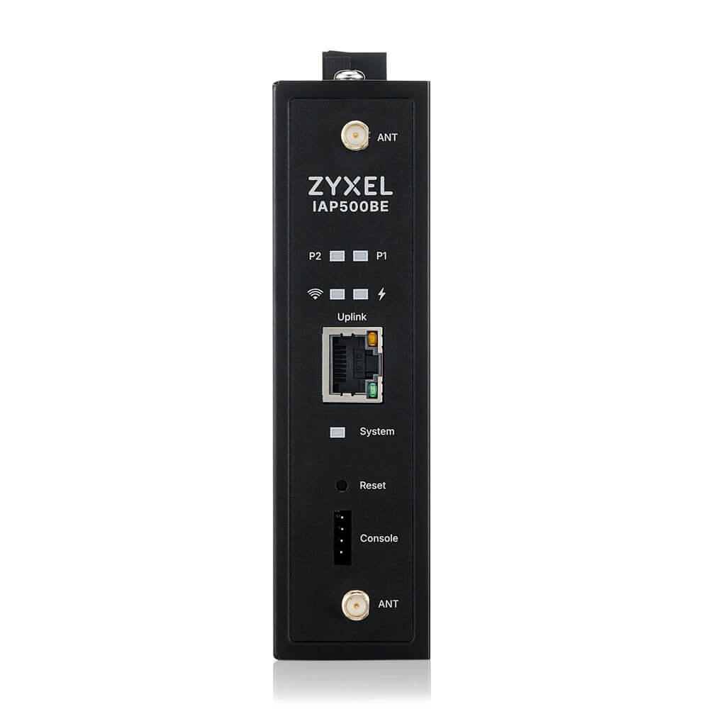 Фото Точка доступа промышленная ZYXEL Wi-Fi 7 Industrial Access Point Zyxel NebulaFlex Pro IAP500BE, 802.11be (BE5100), MU-MIMO 2x2+2x2, external antennas (included), 1xLAN 2.5GE, PoE or dual power DC-input, DIN rail/wall mount