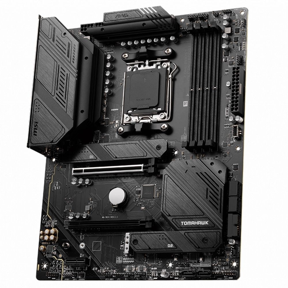 Фото Материнская плата MSI MAG B650 TOMAHAWK WIFI, AM5, AMD B650, 4xDDR5, 6xSATA, 3xM.2, 1xPCI-E 4.0 x16, 1xPCI-E 4.0 x2, 1xHDMI, 1xDisplayPort, 1xUSB Type-C, 1x2.5Gb LAN, 2xUSB-A 2.0, 3xUSB-A 3.2 Gen 1, 3xUSB-A 3.2 Gen 2, 5x3.5 мм, 7.1, Standard-ATX