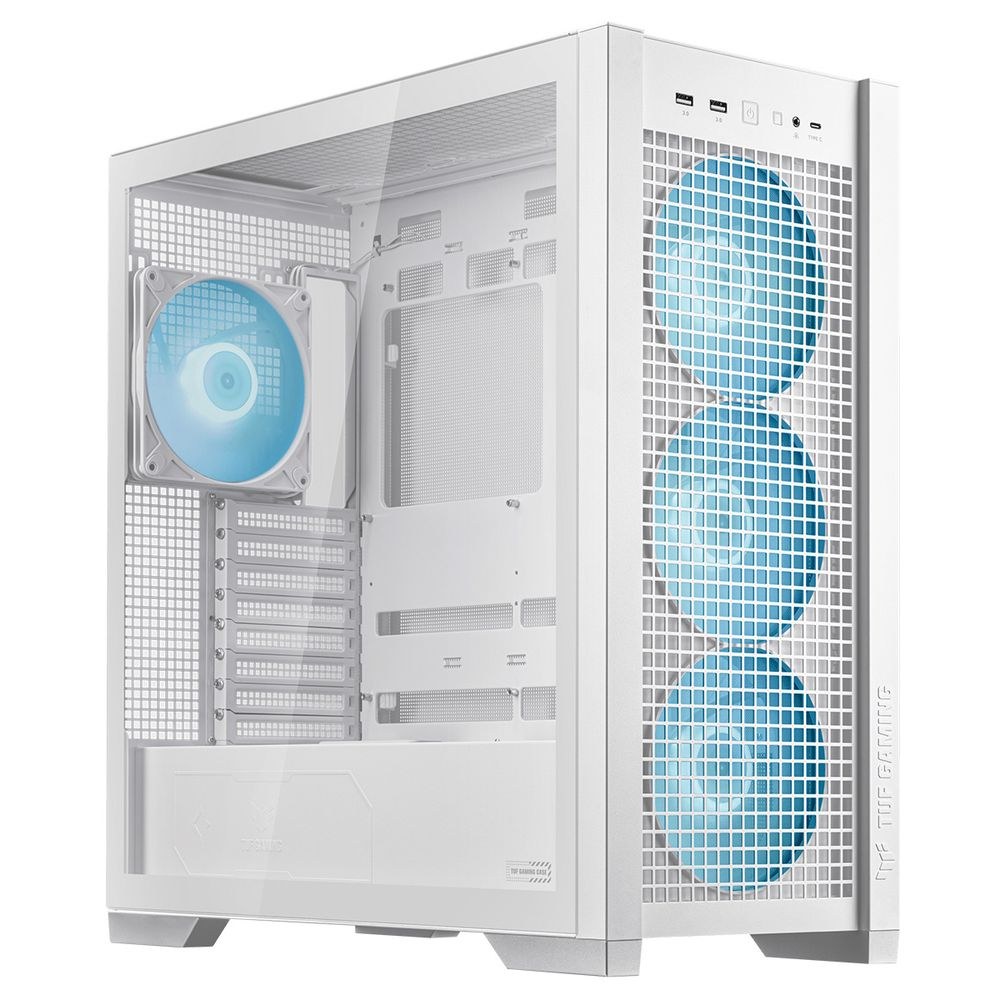 Фото Компьютерный корпус ASUS TUF GAMING GT302 TG ARGb белый/GT302/ARGb FANS/WHT (90DC00I3-B19000)