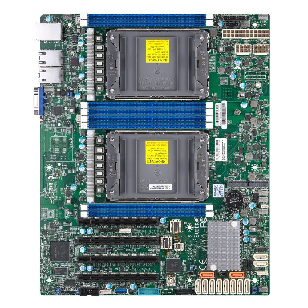 Фото Материнская плата серверная SuperMicro X12SPL-F-B, сокет LGA4189, Intel C621A, DDR4 ECC, 8xDDR4, 2xPCIe 4.0 x16, 5xPCIe x8, 10xSATA, 1xM.2, 2xUSB 3.2, 2xUSB 2.0, 2xRJ-45, VGA, ATX