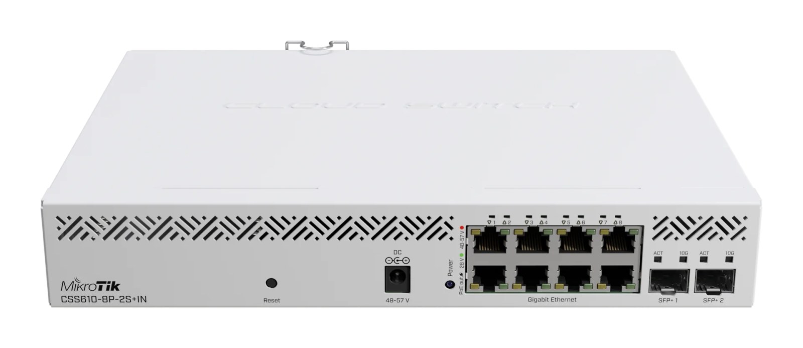 Фото Коммутатор MikroTik CSS610-8P-2S+IN PoE-коммутатор, 8х 1G RJ45, 2х SFP+, раздача PoE 140 Вт, SwitchOS Lite