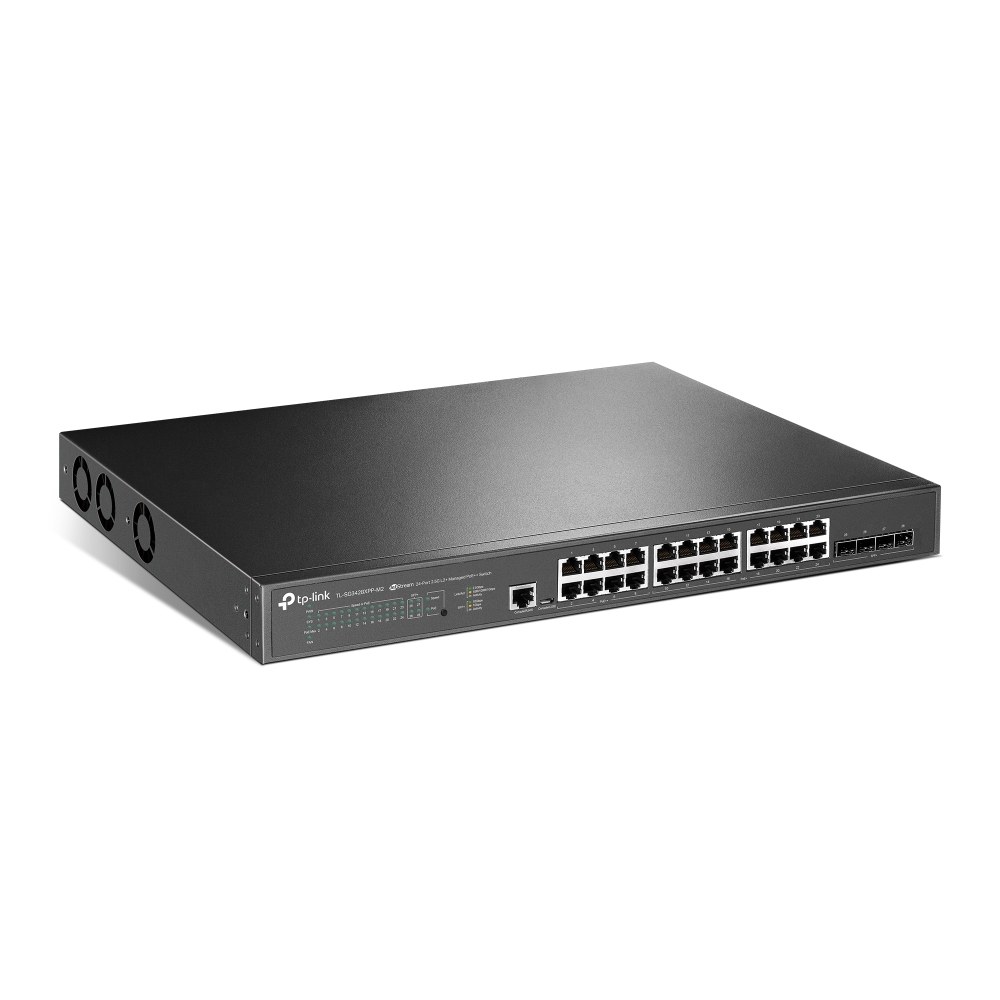 Фото Коммутатор управляемый TP-Link TL-SG3428XPP-M2 JetStream уровня 2+ с 24 портами 2,5 Gbит/с (8 портов PoE++, 16 портов PoE+) и 4 портами SFP+ 10 Gbит/с
