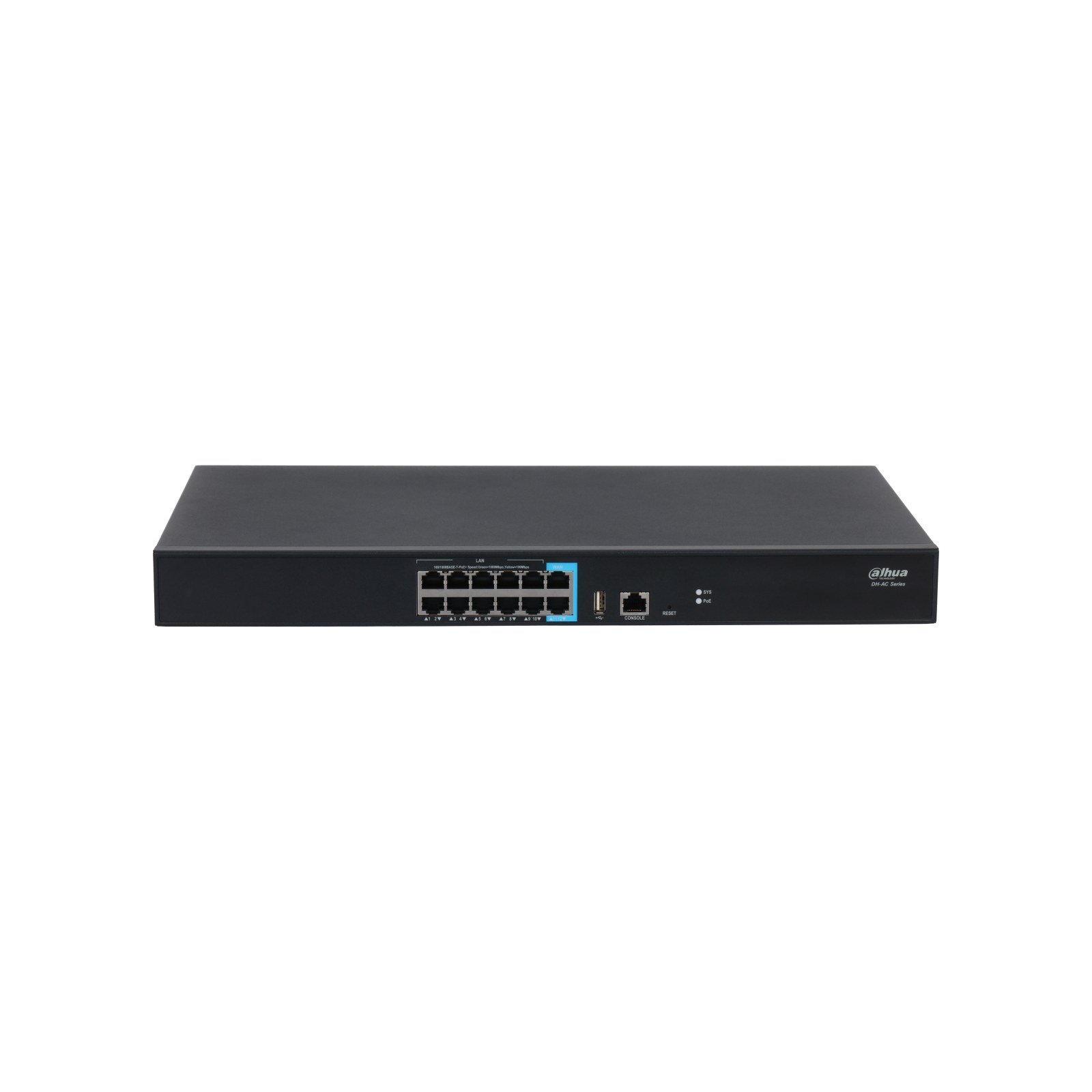 Фото Wi-Fi-контроллер Dahua DH-AC10, 2×1 Гбит/с WAN + 10×1 Гбит/с LAN (PoE+), с лицензией на 10 точек доступа
