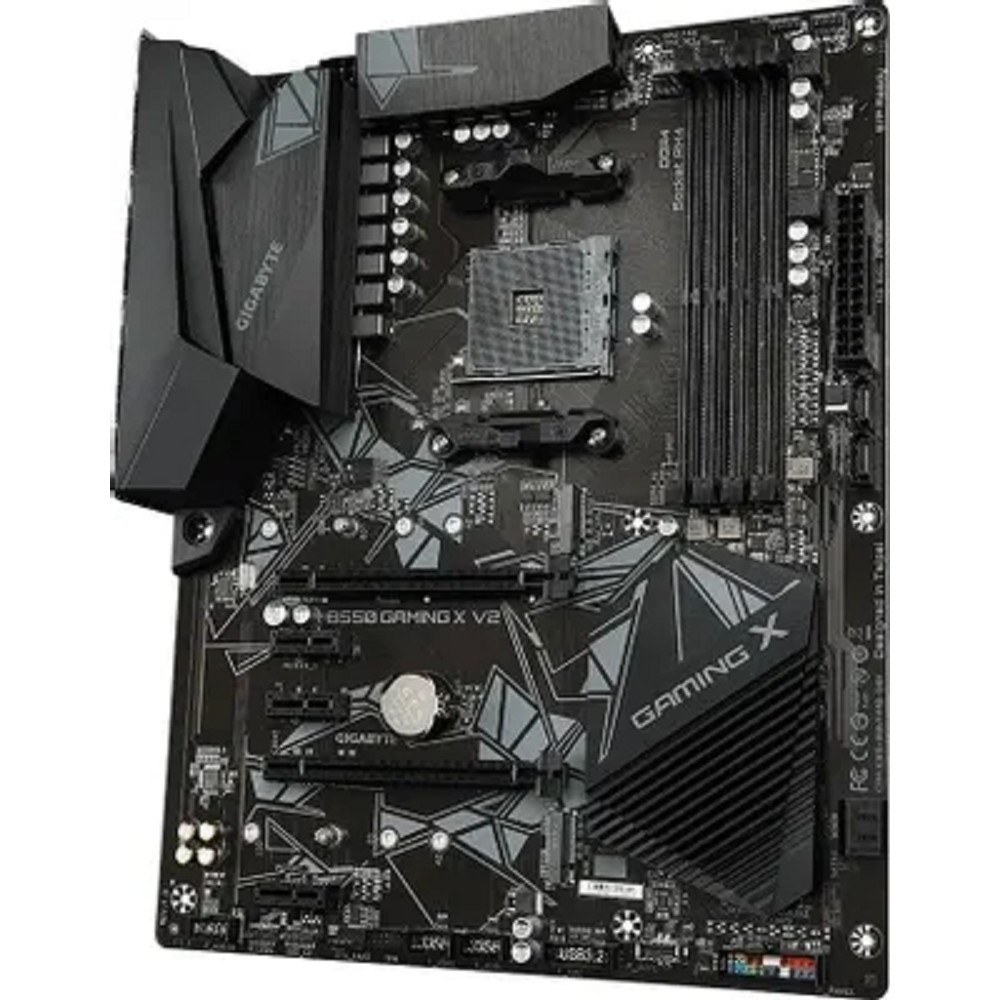 Фото Материнская плата Gigabyte B550 GAMING X V2, AM4, AMD B550, 4xDDR4, 4xSATA, 2xM.2, 1xPCI-E 4.0 x16, 1xPCI-E 3.0 x2, 1xHDMI, 1xDVI-D, 1x 1Gb LAN, 1xUSB 3.2 Gen 2, 3xUSB 3.2 Gen 1, 2xUSB 2.0, 3x3.5 мм, 7.1, Standard-ATX