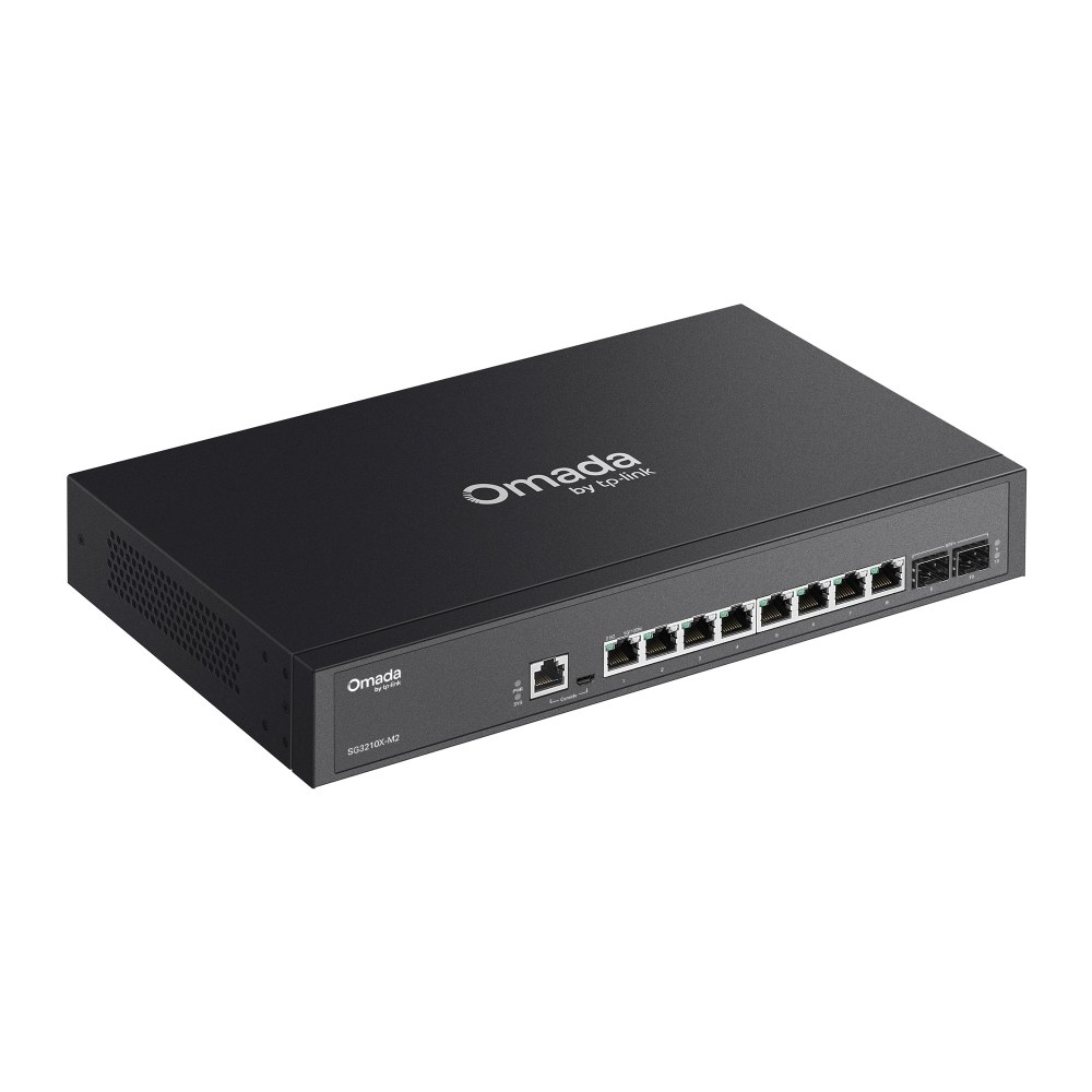 Фото Коммутатор управляемый TP-Link SG3210X-M2 Omada уровня 2+ с 8 портами 2,5 Гбит/с и 2 портами SFP+, 1U, монтируется в 13-дюймовую стойку