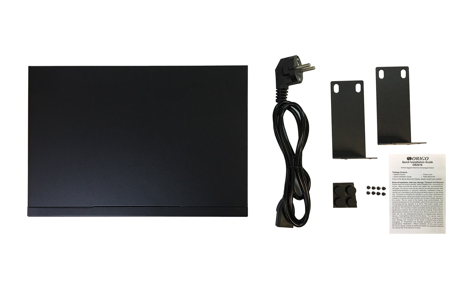 Фото Коммутатор ORIGO Unmanaged Switch, 16x1000Base-T, 19 Rackmount Kit