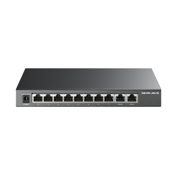 Фото Kоммутатор 10-портовый гигабитный настольный Mercusys MS110GMP с 8 портами PoE+