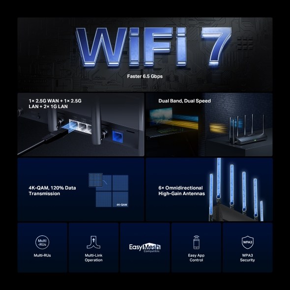 Фото Двухдиапазонный беспроводной маршрутизатор Wi-Fi Mercusys MR37BE