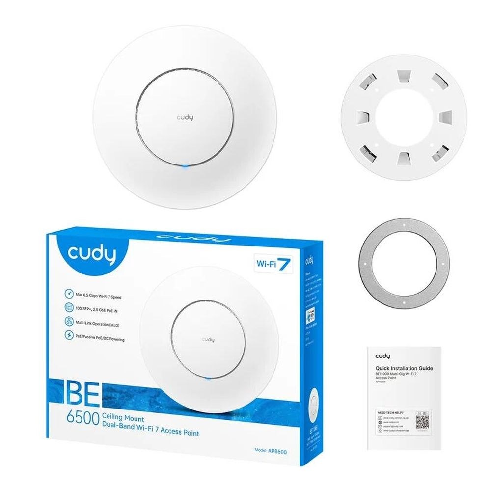 Фото Точка доступа Wi-Fi CUDY AP6500 BE6500 Wi-Fi 7 2.5G Access Point with 10G SFP+