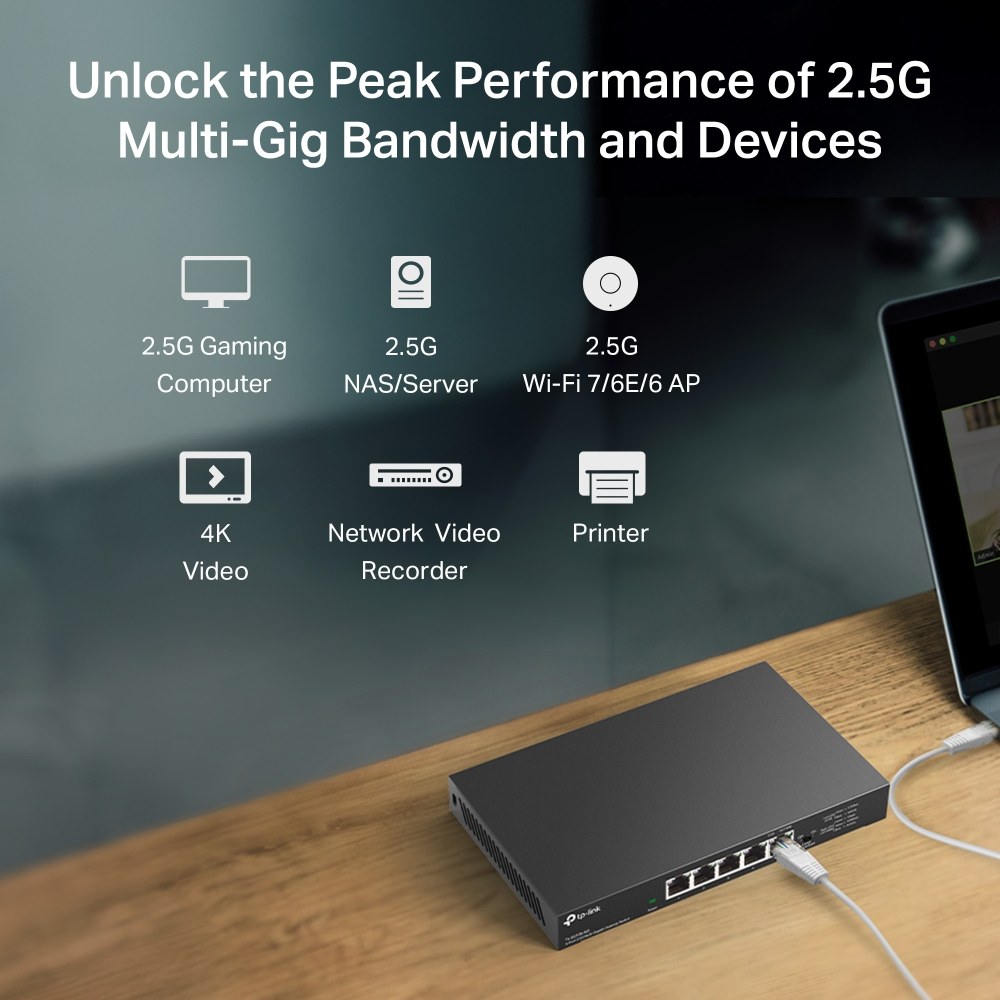 Фото Коммутатор TP-Link TL-SG105-M2, 5×2.5 Гбит/с, неуправляемый