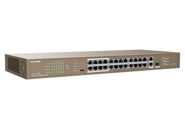 Фото Коммутатор IP-COM F1126P-24-250W PoE неуправляемый 26-Ports 10/100 Mbps Base-TX + 1-Port 1000 Base-X SFP/24-Ports PoE (PoE бюджет 230W)