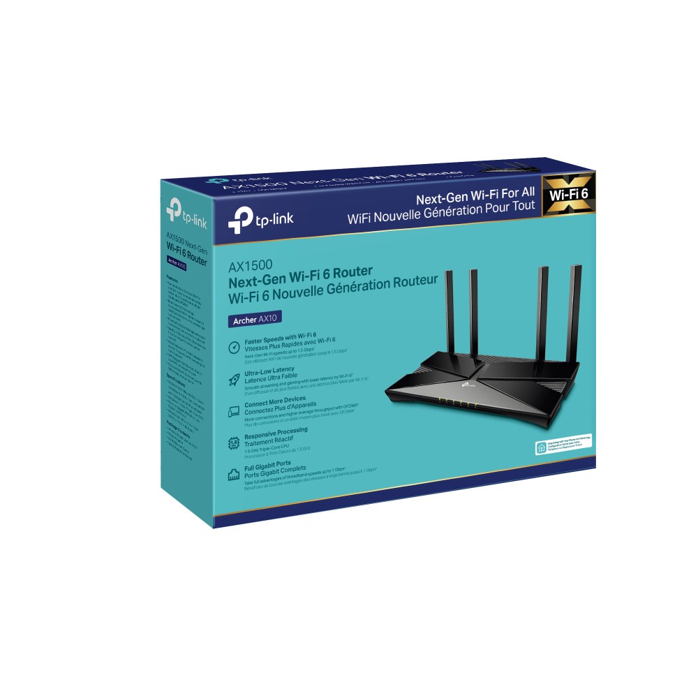 Фото Беспроводной маршрутизатор TP-Link Archer AX10 (802.11a/b/g/n/ac/ax, 2.4/5ГГц, до 1.2 Гбит/с, LAN 4x1 Гбит/с, WAN 1x1 Гбит/с) (Archer AX10))