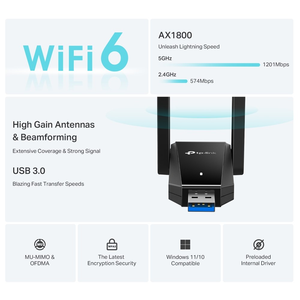 Фото USB Wi-Fi адаптер TP-Link Archer TX30U Plus AX1800