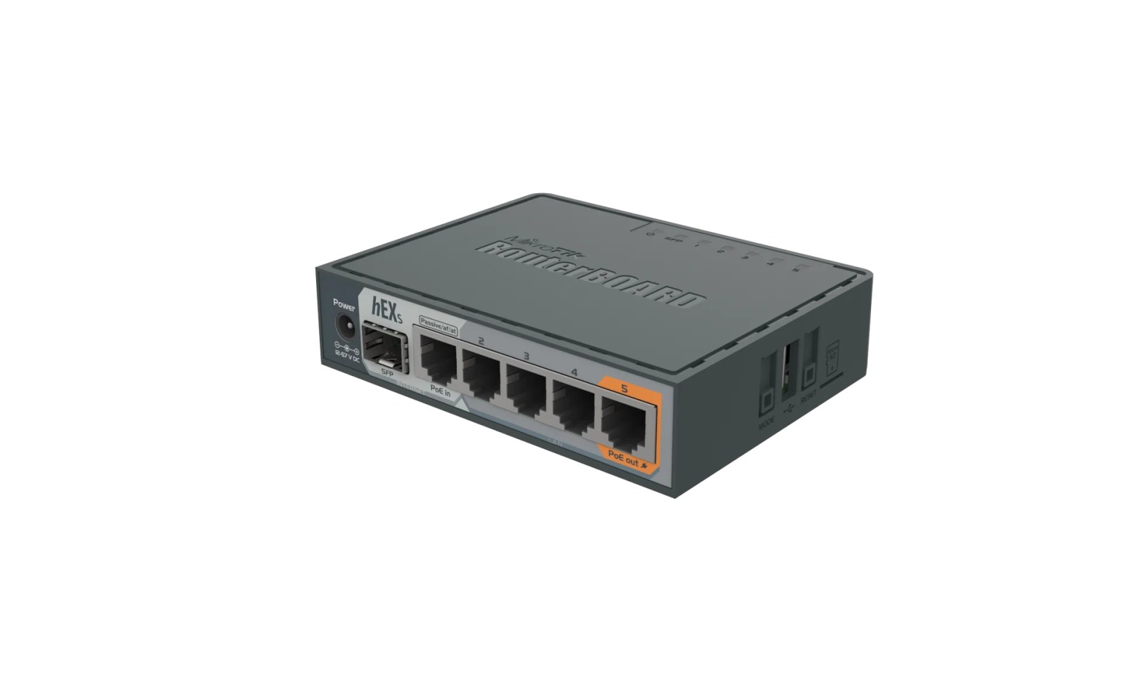 Фото Маршрутизатор PoE MikroTik RB760iGS2 ядра (880 МГц), 5х 1G RJ45, SFP, USB, MicroSD, раздача PoE (HEX S)