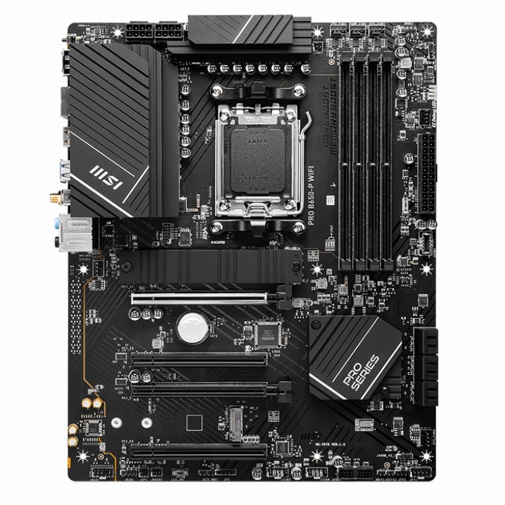 Фото Материнская плата MSI MSI PRO B650-P WIFI Socket AM5 AMD B650 4xDDR5 ATX AC`97 8ch(7.1) 2.5Gg RAID+HDMI+DP