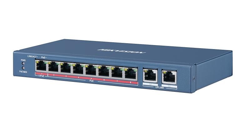 Фото Коммутатор HIKVISION DS-3E0310HP-E, 7 портов PoE, 1 порт HiPoe