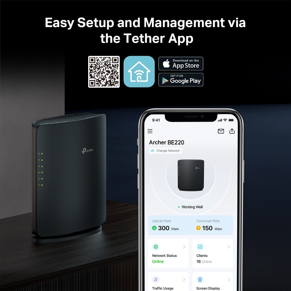 Фото Двухдиапазонный беспроводной маршрутизатор Wi-Fi TP-Link Archer BE220