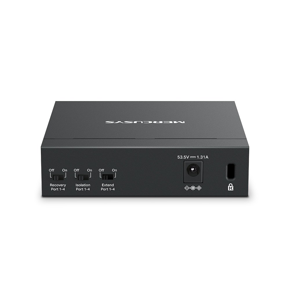 Фото Коммутатор настольный Mercusys MS105GP с 5 гигабитными портами (4 порта PoE+)