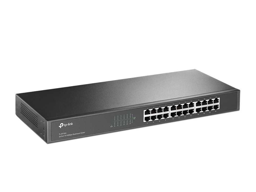 Фото Коммутатор сетевой TP-Link SMB TL-SF1024 Коммутатор 24-port 10/100M Switch, 1U 19-inch rack-mountable steel case