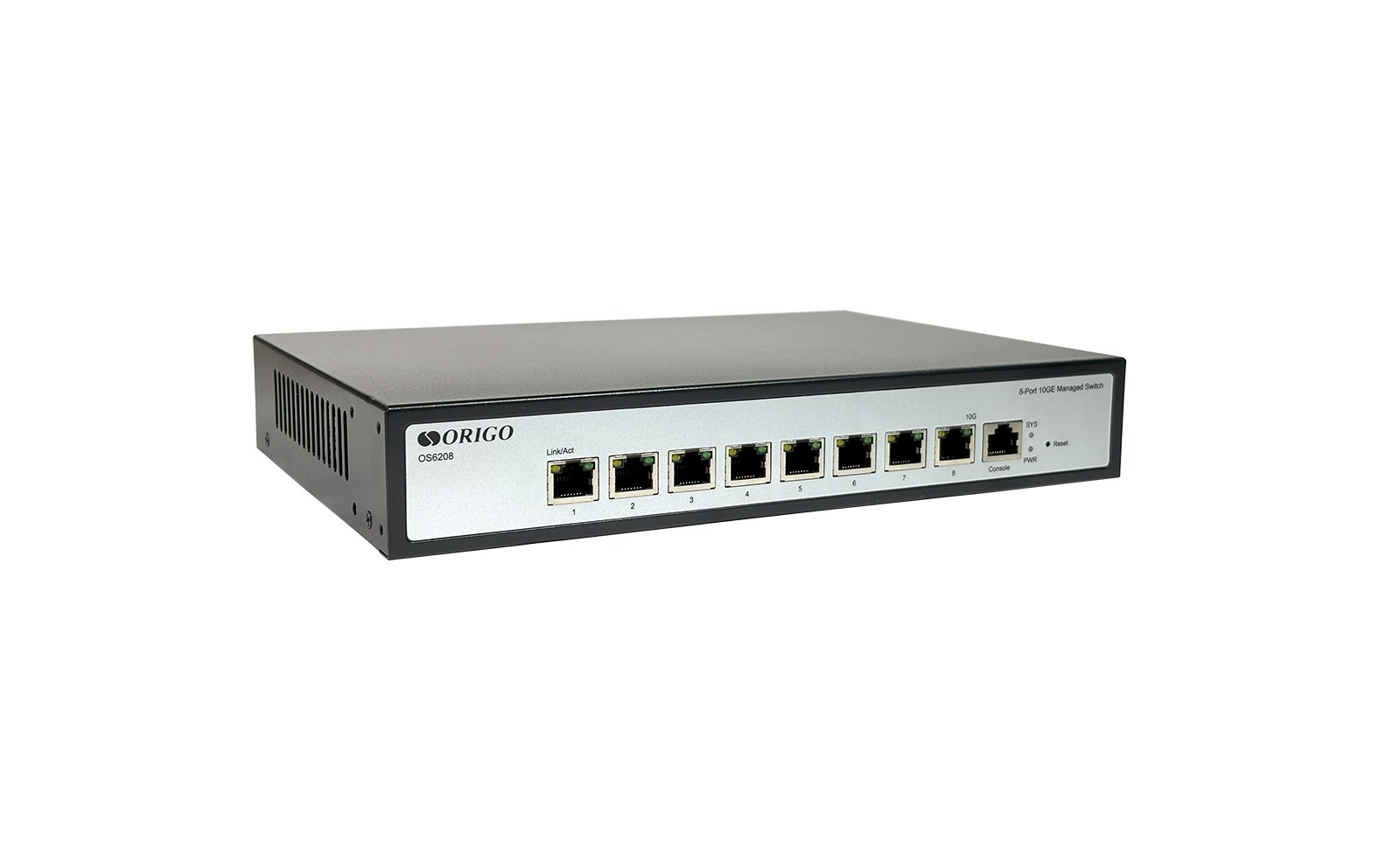 Фото Коммутатор управляемый ORIGO OS6208/A1A L2, 8x10Gbase-T, консольный порт RJ-45, комплект для установки в 19" стойку