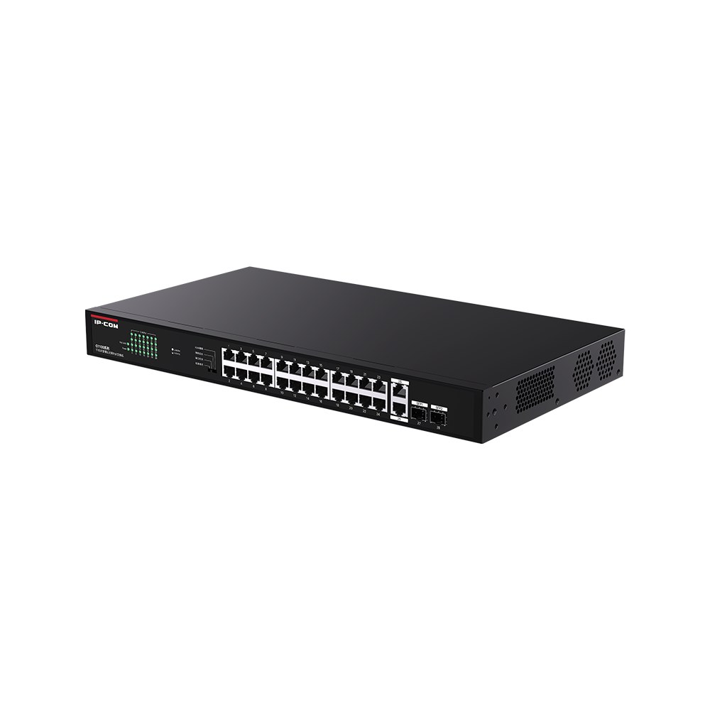 Фото Коммутатор IP-COM G1128P-24-250W, 24×1 Гбит/с PoE + 2×1 Гбит/с + 2×1 Гбит/с SFP, неуправляемый