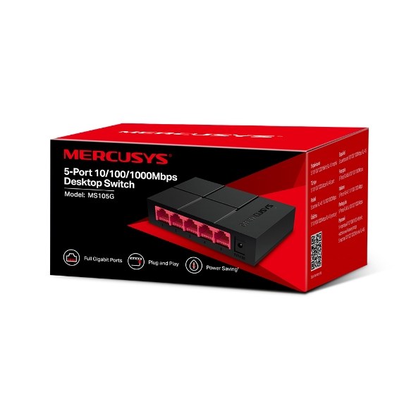 Фото Коммутатор Mercusys MS105G 5G неуправляемый