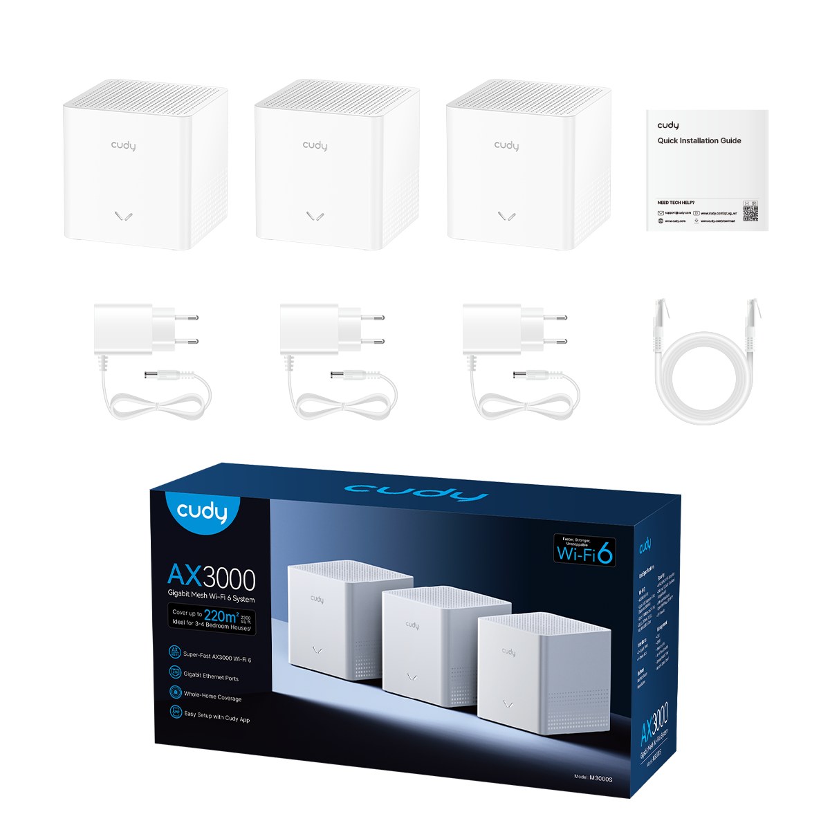 Фото Маршрутизатор CUDY M3000S(2-Pack) AX3000 Wi-Fi 6 Mesh Solution