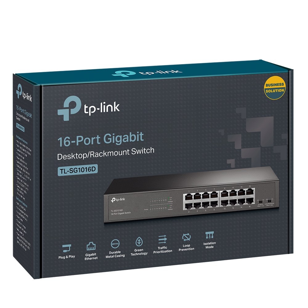 Фото Коммутатор TP-Link SMB TL-SG1016D неуправляемый настольный/19U 16x10/100/1000BASE-T
