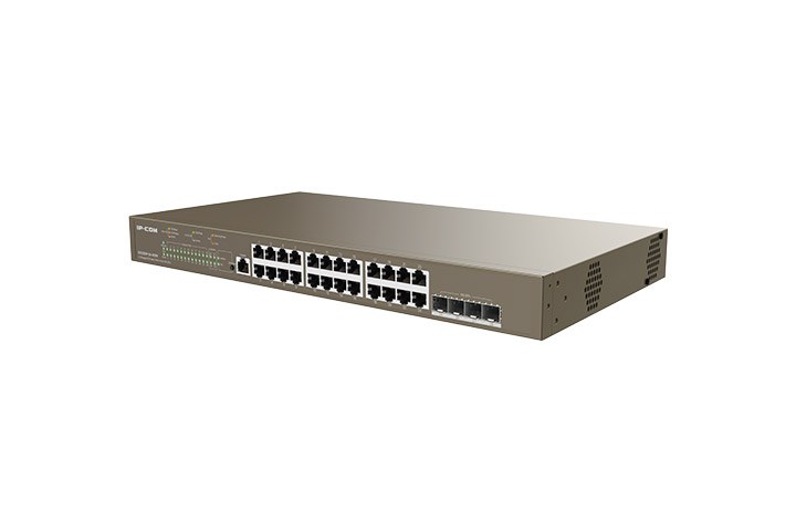 Фото Коммутатор управляемый PoE IP-COM G5328XP-24-410W L3, 26 портов, 24x1 Гбит/с, SFP+ 4x10 Гбит/с