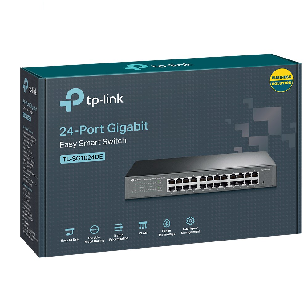 Фото Коммутатор TP-Link SMB TL-SG1024DE 24-Port Gigabit Easy Smart Switch, 24 10/100/1000Mbps RJ45 ports, MTU/Port/Tag-based VLAN, QoS, IGMP Snooping
