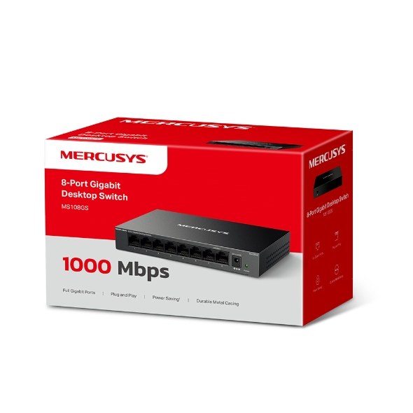 Фото Коммутатор настольный Mercusys MS108GS с 8 гигабитными портами