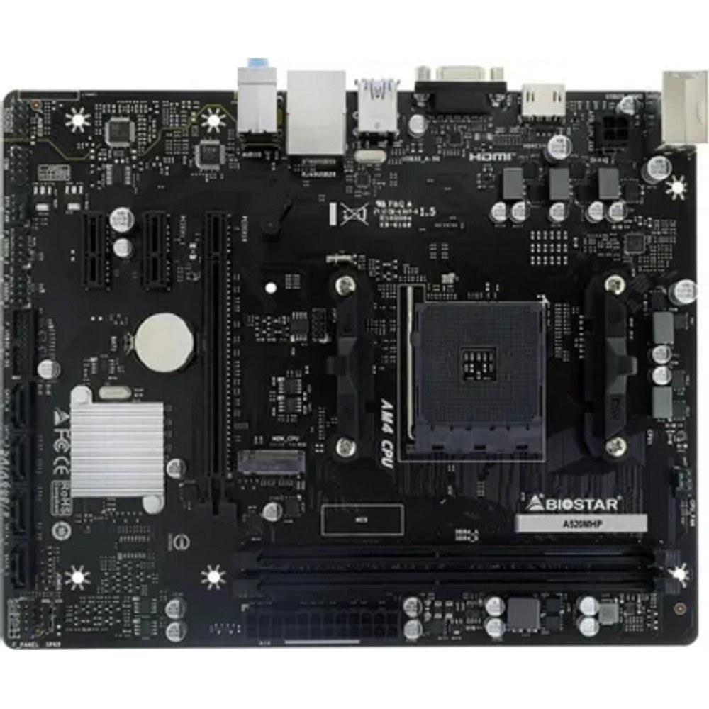 Фото Материнская плата Biostar A520MHP, AM4, AMD A520, 2xDDR4, 4xSATA, 1xM.2, 1xPCI-E 3.0 x16, 2xPCI-E x1, 1xHDMI, 1xVGA, 1x 1Gb LAN, 2xUSB-A 3.2 Gen 1, 4xUSB-A 2.0, 3x3.5 мм, 7.1, Micro-ATX