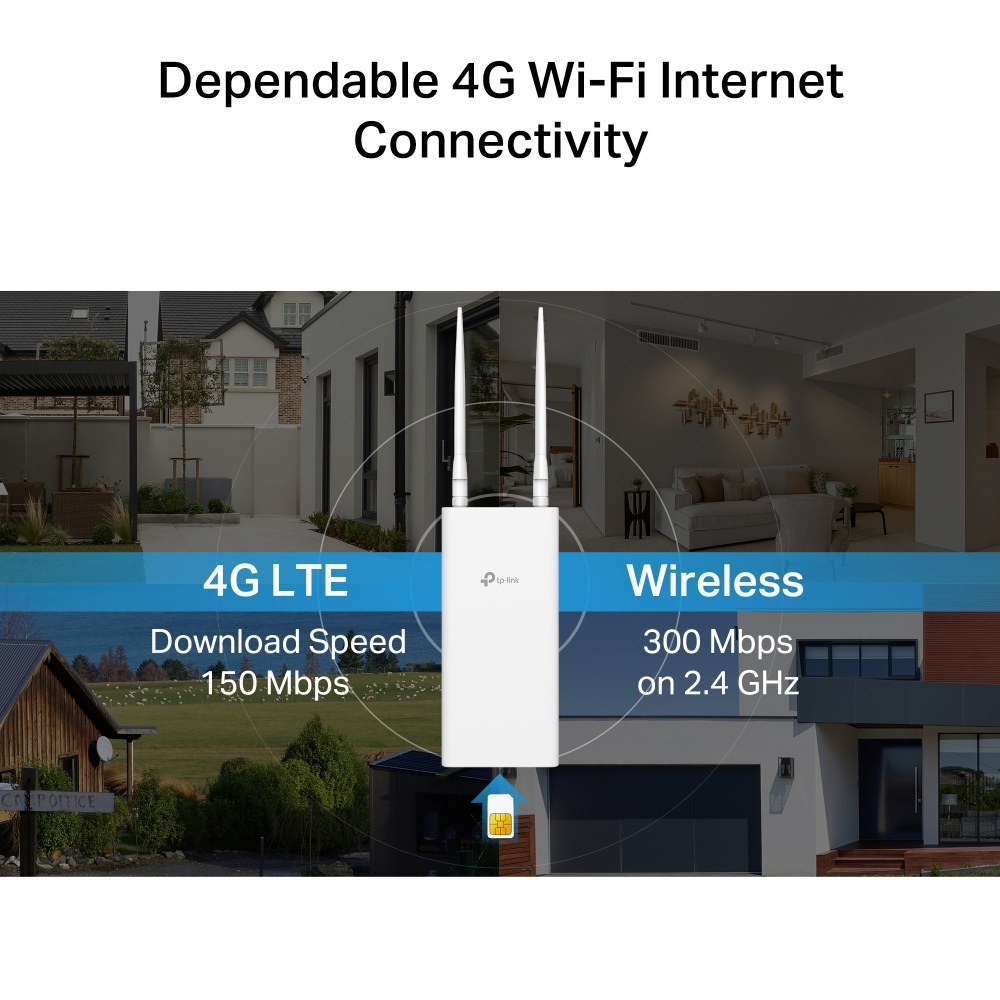 Фото Уличный роутер Wi-Fi N300 с поддержкой 4G LTE TP-Link TL-MR100-Outdoor