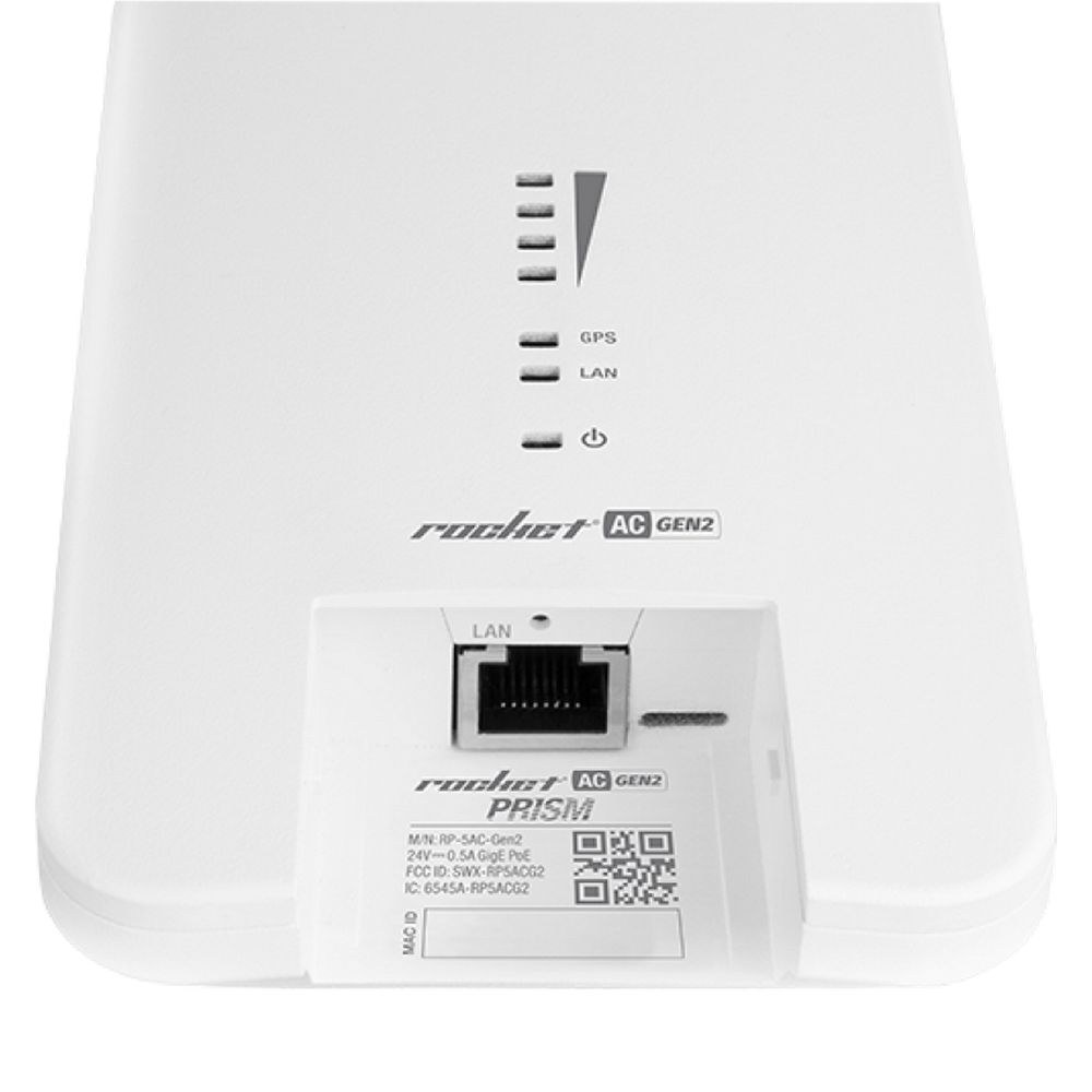 Фото Точка доступа Ubiquiti RP-5AC-Gen2 Rocket 5AC PRISM Gen 2 Радиоустройство 5 ГГц, PtMP/PtP, airMAX ac, 2x RP-SMA, фильтры airPrism, GPS Sync