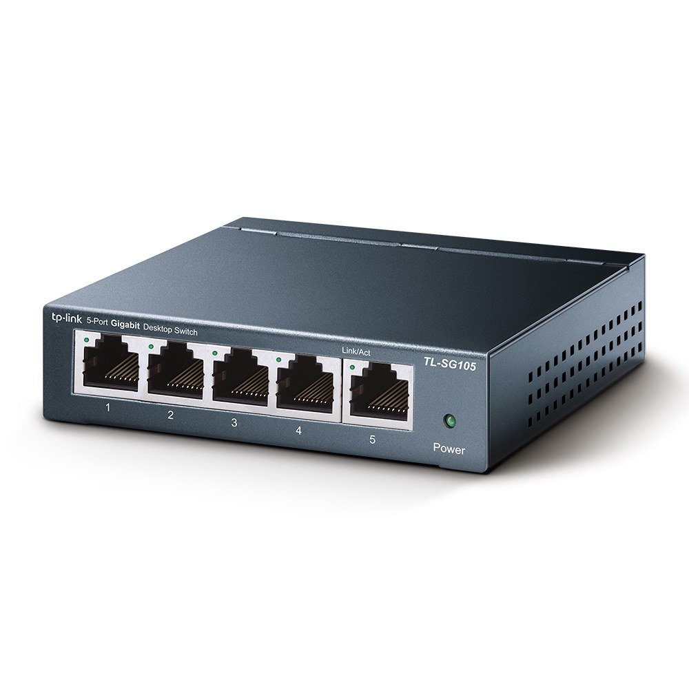 Фото Коммутатор TP-Link SOHO TL-SG105 5-port Desktop Gigabit Switch, 5 10/100/1000M RJ45 ports, metal case