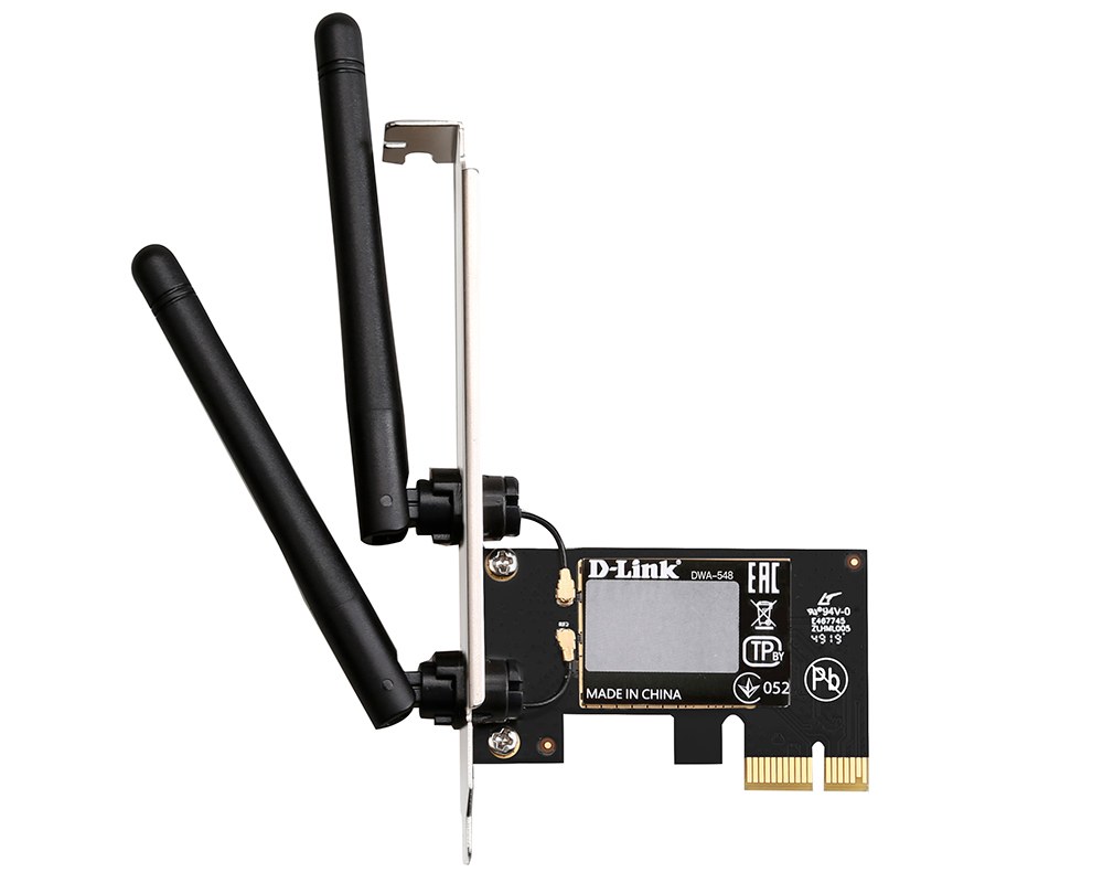 Фото Сетевой адаптер Wi-Fi D-Link DWA-548 DWA-548/10/C1A N300 PCI Express (ант.внеш.несъем.) 2ант.