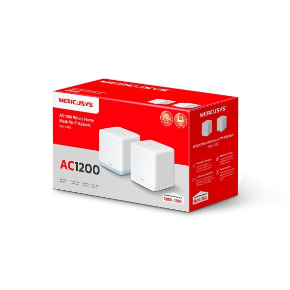 Фото Mesh Wi-Fi система Mercusys Halo H32G(2-pack) AC1200, до 300 Мбит/с на 2,4 ГГц + до 867 Мбит/с на 5 ГГц, комплект 2 шт