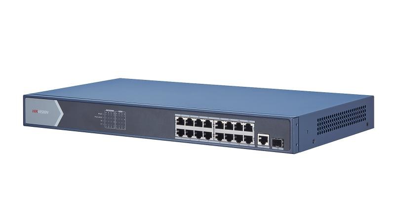 Фото Коммутатор 16PORT 1000M POE DS-3E0518P-E/M HIKVISION с грозозащитой 6кВ