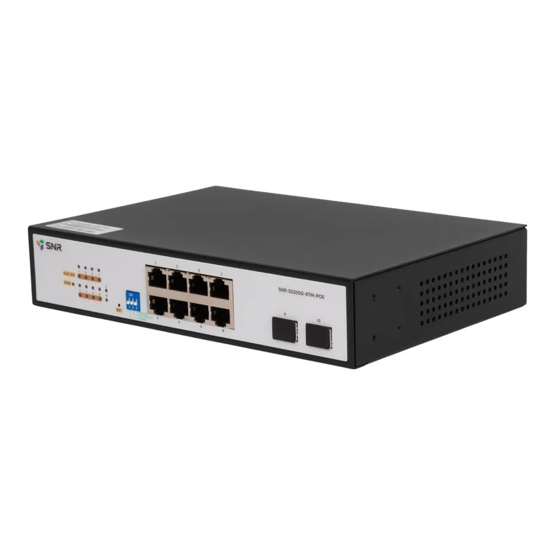 Фото Коммутатор SNR SNR-S2300G-8TM-POE (L2) 8x1Гбит/с 2SFP 8PoE 130W управляемый