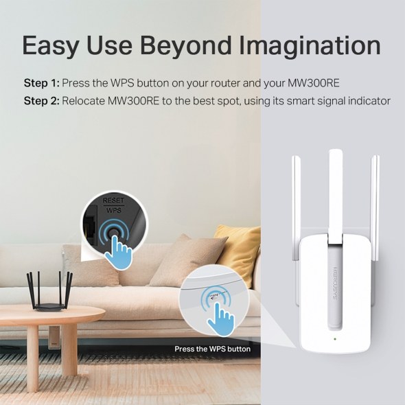 Фото Усилитель Mercusys MW300RE 300Mbps Wi-Fi Range Extender