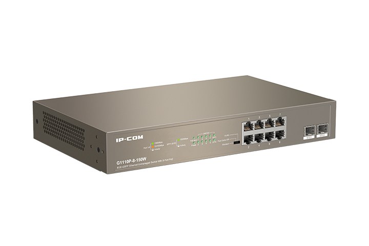 Фото Коммутатор неуправляемый IP-COM G1110P-8-150W Ethernet 8GE+2SFP С 8-Портовым PoE