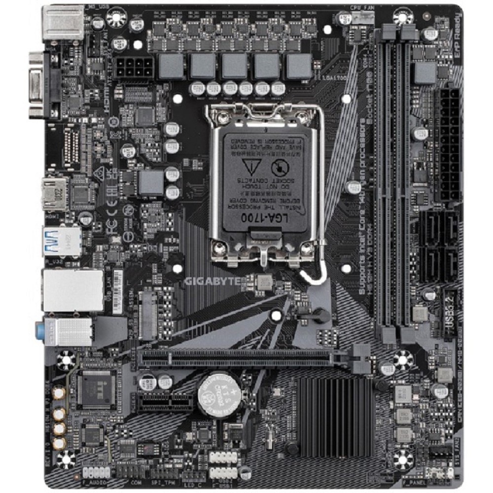 Фото Материнская плата Gigabyte H610M H V3 DDR4, LGA 1700, Intel H610, 2xDDR4, 4xSATA, 1xM.2, 1xPCIe 4.0 x16, 1xPCIe x1, 1xHDMI, 1x 1Gb LAN, 2xUSB-A 3.2 Gen 1, 4xUSB-A 2.0, 3x 3.5 мм, 7.1, mATX