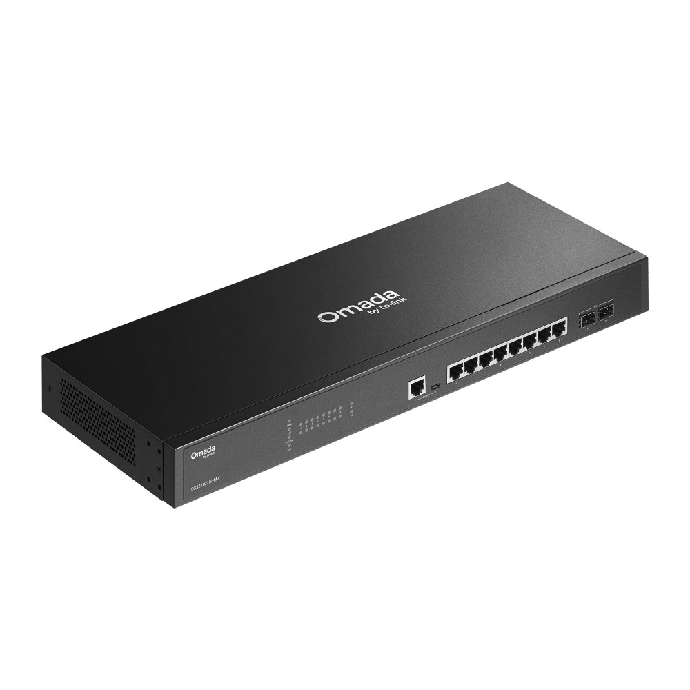 Фото Коммутатор управляемый TP-Link SG3210XHP-M2 JetStream уровня 2+ с 8 портами PoE+ 2,5 Гбит/с и 2 портами SFP+