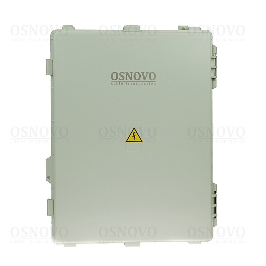 Фото Уличный PoE коммутатор Osnovo SW-60812/WU на 11 портов с термостабилизацией и резервным питанием (АКБ - 2,2Ач). Порты: 6xFE (10/100Base-T) с PoE (до 30W) + 2xFE (10/100Base-T) с PoE (до 60W) + 1xGE (10/100/1000Base-T) + 2xGE SFP (1000Base-X)