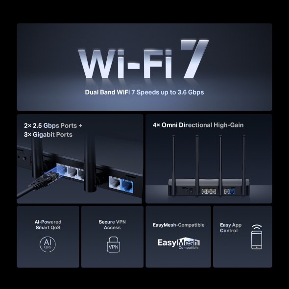Фото Двухдиапазонный маршрутизатор Wi-Fi Mercusys MR27BE
