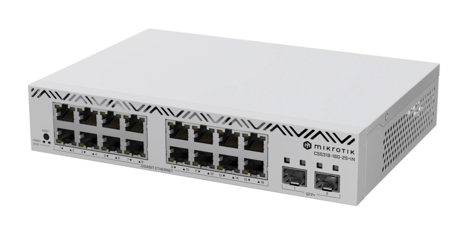 Фото Коммутатор MikroTik CSS318-16G-2S+IN, 16×1 Гбит/с + 2×10 Гбит/с SFP+, управляемый