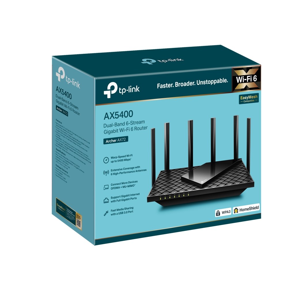 Фото Маршрутизатор TP-Link Archer AX72 AX5400 Dual-Band Wi-Fi 6 Router