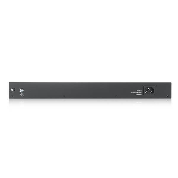 Фото Коммутатор гибридный L2 PoE+ Zyxel NebulaFlex Pro GS2210-28HP, rack 19", 24xGE PoE+, 4xCombo (SFP/RJ-45), бюджет 375 Вт, автономное/облачное управление